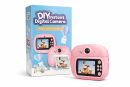 Pink DIY Instant Digital Camera for Kids with built-in display and instant photo printing feature