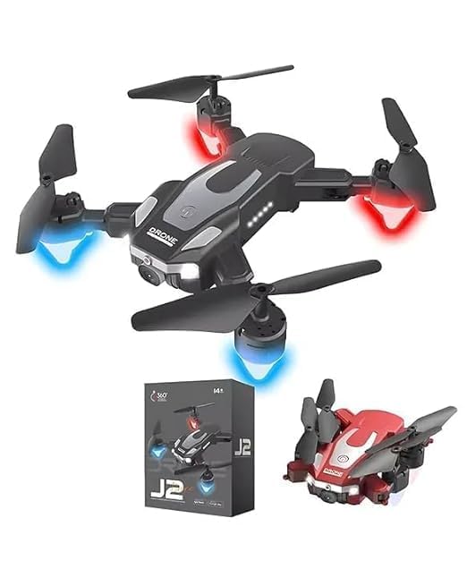 J2 Foldable Dual-Camera Drone with 3-Sided Obstacle Avoidance & HD Video