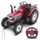 Mahindra Novo 605 DI 1:16 scale red RC tractor toy with remote control and rechargeable battery