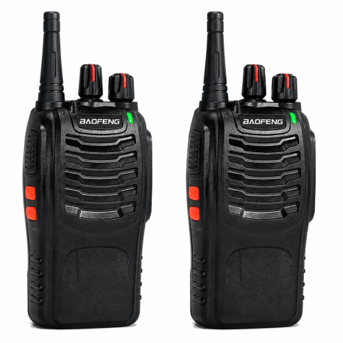Baofeng BF-888S walkie talkie with 2KM range, rechargeable battery and built-in high illumination flashlight