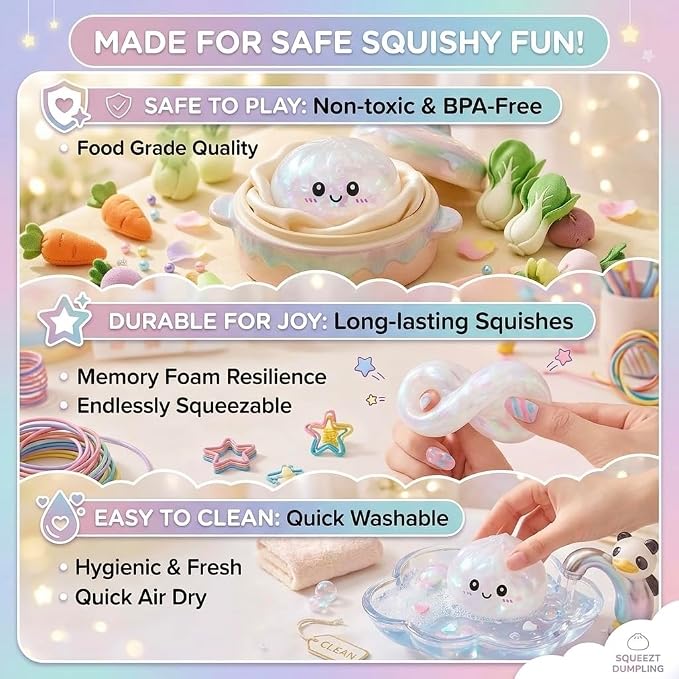 Super Sparkly Squeeze Dumpling Fidget Toy – Blind Box (Pack of 2) - Image 3