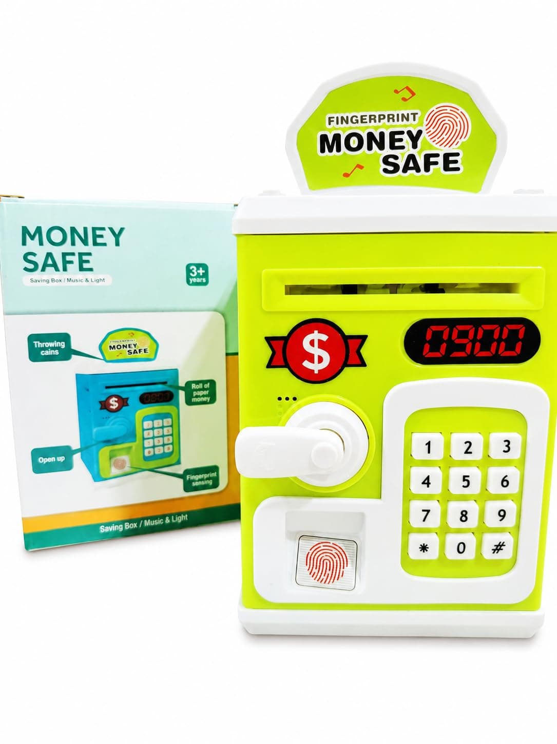 Fingerprint Money Safe Electronic Piggy Bank with Music & Light