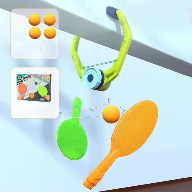 Adjustable Doorway Table Tennis Set with 2 Paddles - Image 3