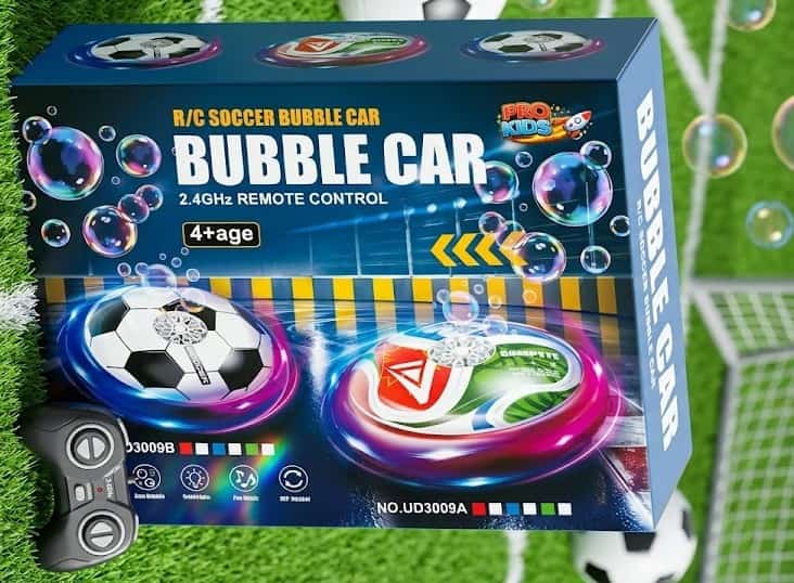 Remote Control Soccer Bubble Car with Lights & Bubbles - Image 3