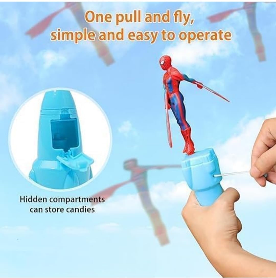 Pull-String Flying Superhero Action Figure with Candy Storage Base - Image 3