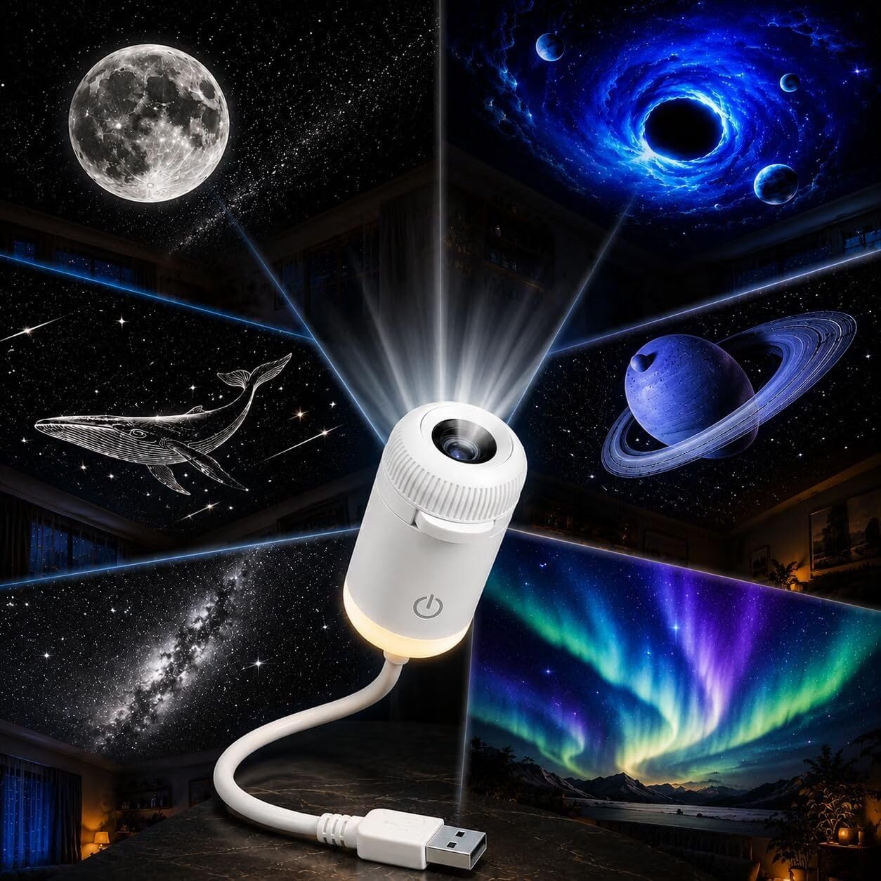 Portable USB Star Projector with 6 Cosmic Display Scenes - Image 6